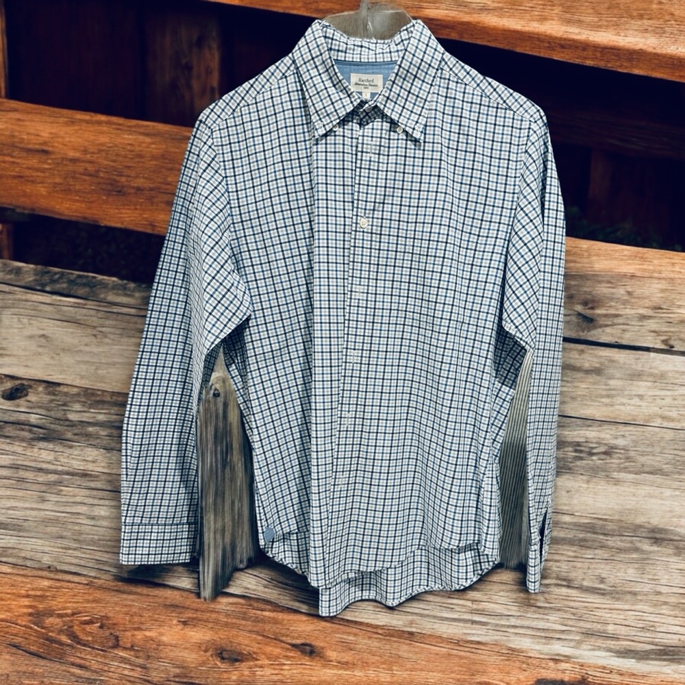 Hartford cheque button up shirt
Grey &‎ Navy colour-way
Size L
100% cotton